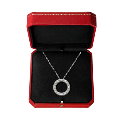 [Legend]LOVE LARGE CIRCULAR PENDANT FULL-PAVÉ DIAMOND NECKLACE