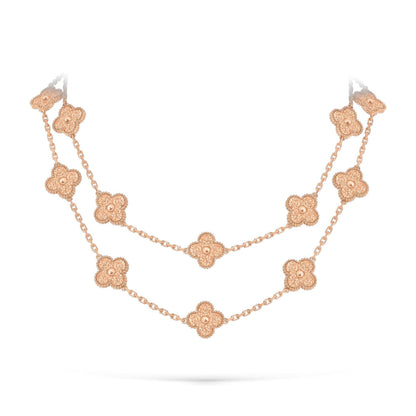 [Legend]CLASSIC 20-MOTIF LUCKY CLOVER LONG NECKLACE ROSE GOLD COLLECTION