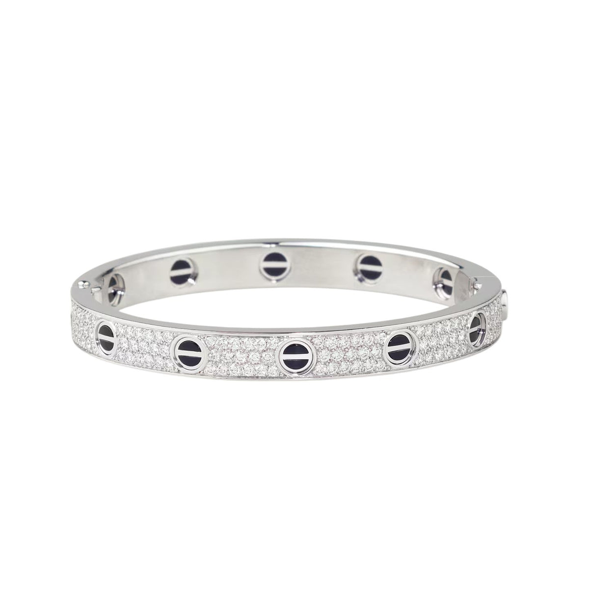 [Legend]CLASSIC 6.1MM LOVE BANGLE - DIAMOND PAVÉ & BLACK CERAMIC