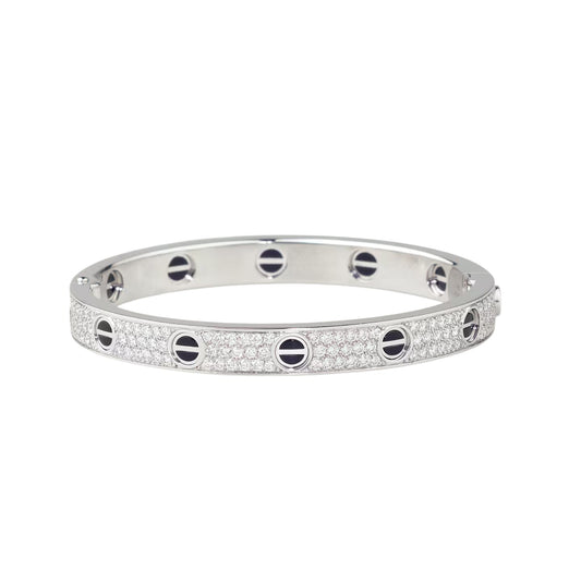 [Legend]CLASSIC 6.1MM LOVE BANGLE - DIAMOND PAVÉ & BLACK CERAMIC