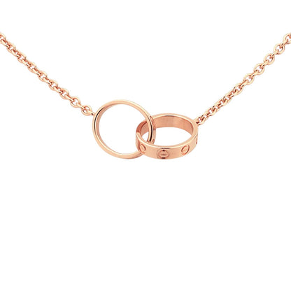 [Legend]LOVE DOUBLE-RING INTERLOCKED NECKLACE