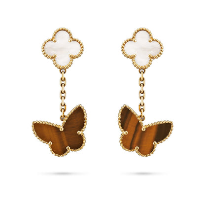 [Legend]CLOVER DUAL-MOTIF STATEMENT STUD EARRINGS - DOUBLE-CHARM COLLECTION