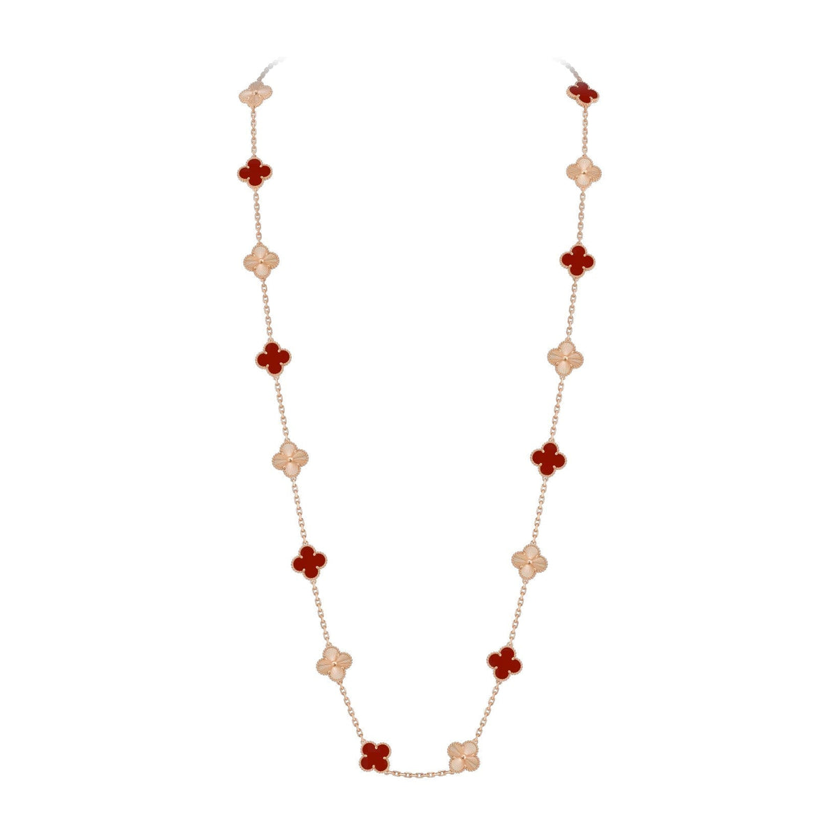 [Legend]CLASSIC 20-MOTIF LUCKY CLOVER LONG NECKLACE ROSE GOLD COLLECTION