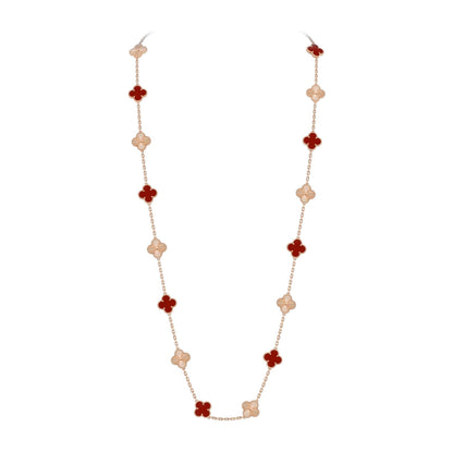 [Legend]CLASSIC 20-MOTIF LUCKY CLOVER LONG NECKLACE ROSE GOLD COLLECTION