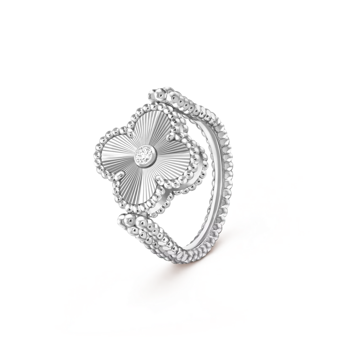 [Legend]LUCKY CLOVER WHITE GOLD REVERSIBLE RING