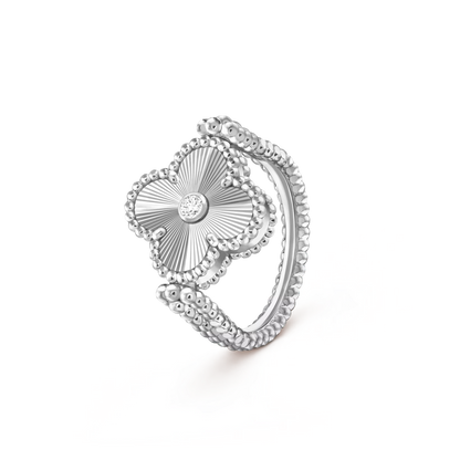 [Legend]LUCKY CLOVER WHITE GOLD REVERSIBLE RING