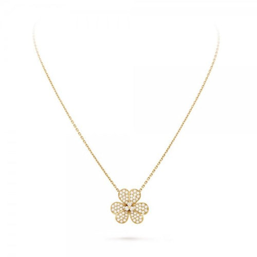 [Legend]PAVÉ DIAMOND FLOWER CHARM NECKLACE