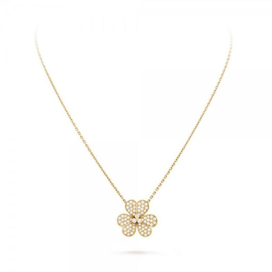 [Legend]PAVÉ DIAMOND FLOWER CHARM NECKLACE