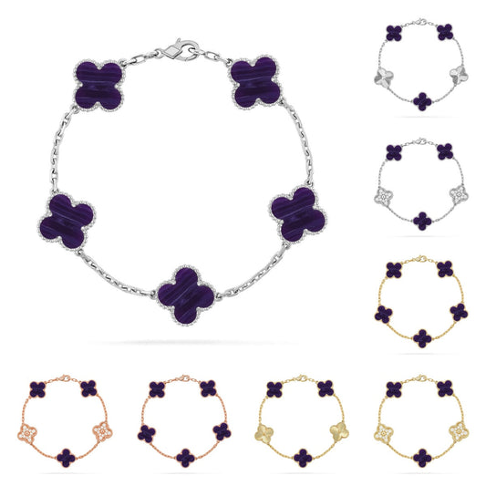 [Legend]LUCKY CLOVER 5-MOTIF BRACELET - CHAROITE COLLECTION
