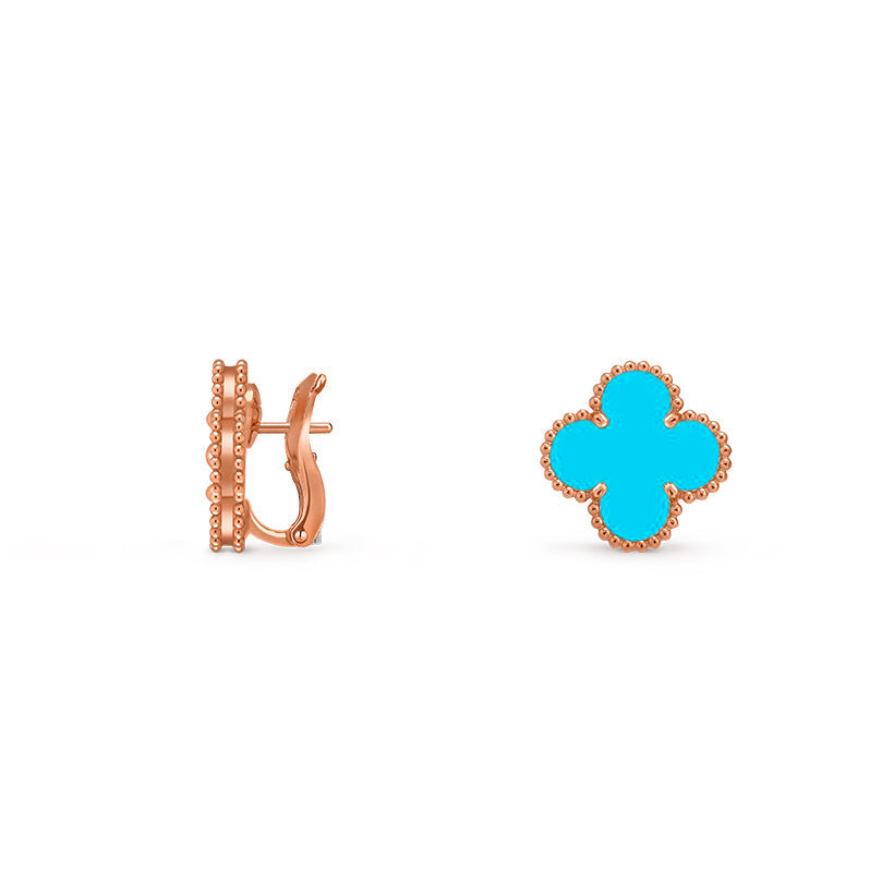 [Legend]15MM CLOVER FLOWER STUD EARRINGS ROSE GOLD COLLECTION