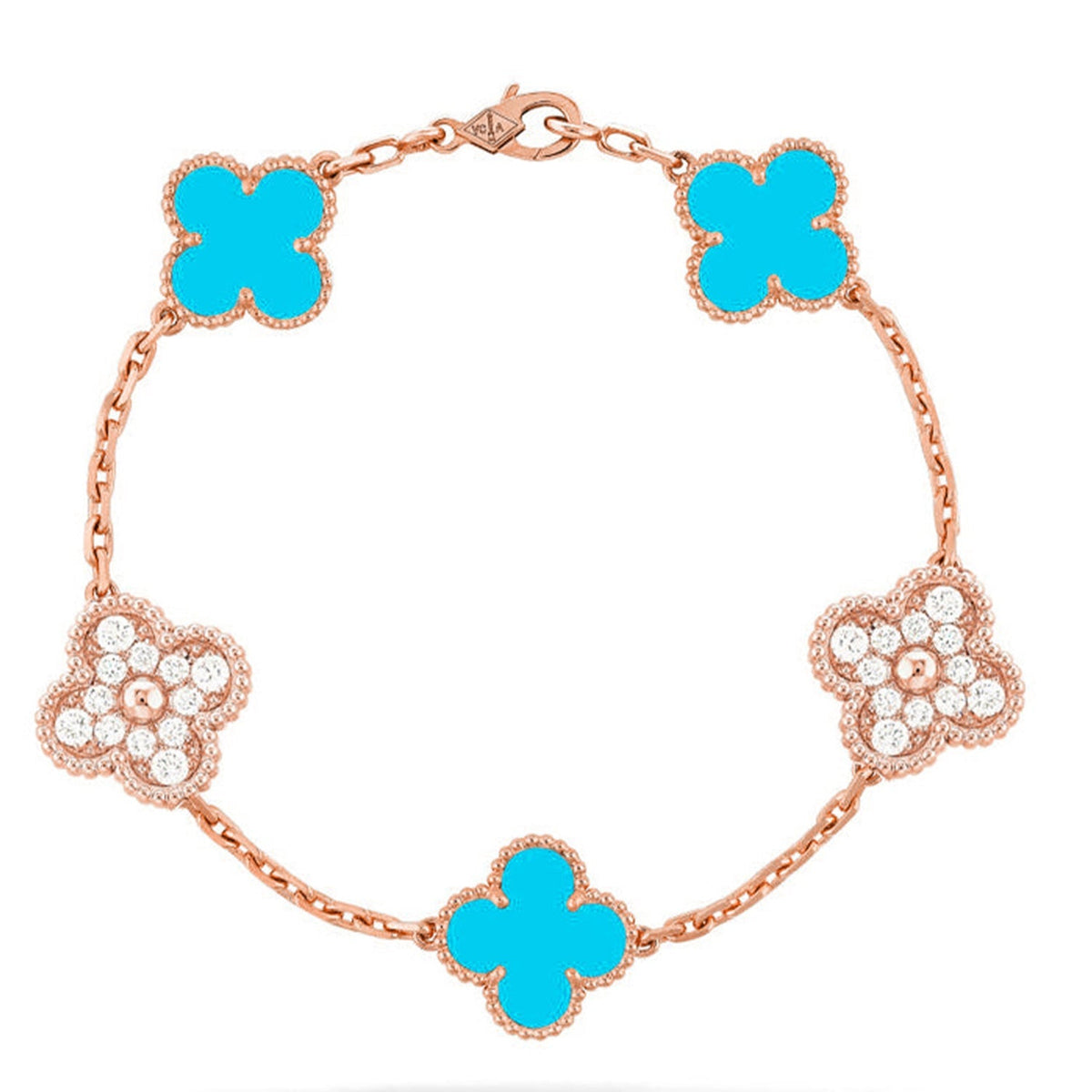 [Legend]LUCKY CLOVER 5-MOTIF BRACELET - TURQUOISE COLLECTION
