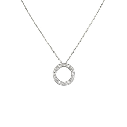 [Legend]LOVE LARGE CIRCULAR PENDANT FULL-PAVÉ DIAMOND NECKLACE