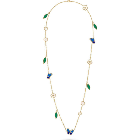 [Legend]LUCKY SPRING BUTTERFLY & FLOWER STATEMENT NECKLACE - 15-MOTIF FLORAL DESIGN