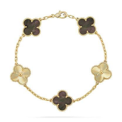 [Legend]LUCKY CLOVER 5-MOTIF BRACELET - GREY MOTHER-OF-PEARL COLLECTION