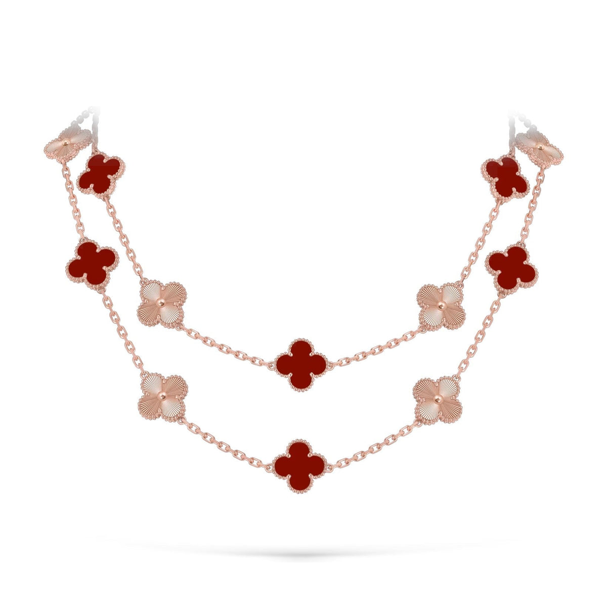 [Legend]CLASSIC 20-MOTIF LUCKY CLOVER LONG NECKLACE ROSE GOLD COLLECTION