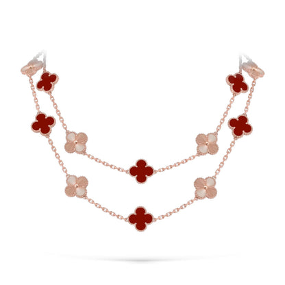 [Legend]CLASSIC 20-MOTIF LUCKY CLOVER LONG NECKLACE ROSE GOLD COLLECTION