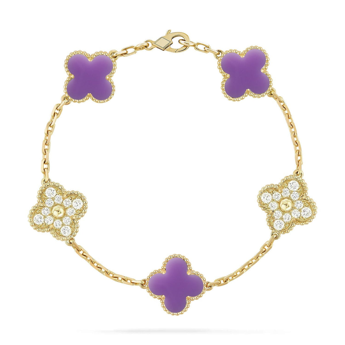 [Legend]LUCKY CLOVER 5-MOTIF BRACELET - LAVENDER COLLECTION