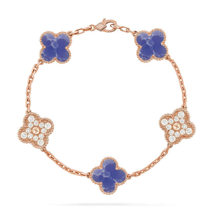 [Legend]LUCKY CLOVER 5-MOTIF BRACELET - BLUE LARIMAR COLLECTION