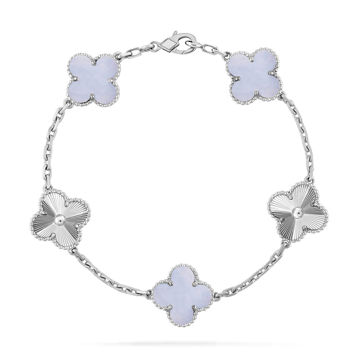 [Legend]LUCKY CLOVER 5-MOTIF BRACELET - PURPLE CHALCEDONY COLLECTION