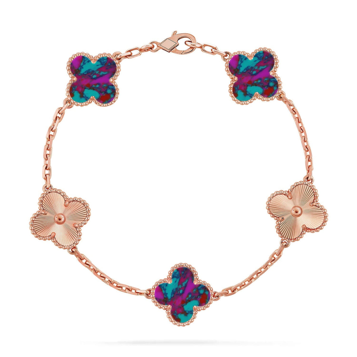 [Legend]LUCKY CLOVER 5-MOTIF BRACELET - MULTI-GEM COLLECTION