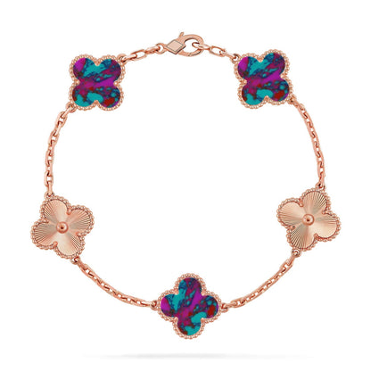 [Legend]LUCKY CLOVER 5-MOTIF BRACELET - MULTI-GEM COLLECTION