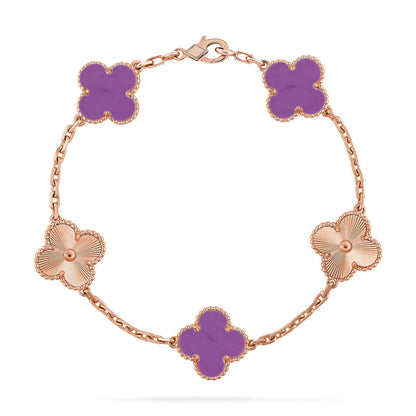 [Legend]LUCKY CLOVER 5-MOTIF BRACELET - VIOLET COLLECTION
