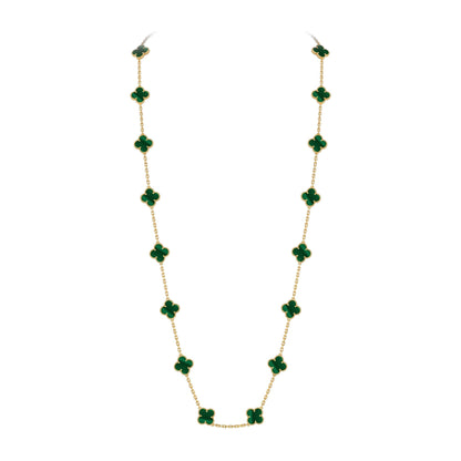 [Legend]CLASSIC 20-MOTIF LUCKY CLOVER LONG NECKLACE GOLD COLLECTION