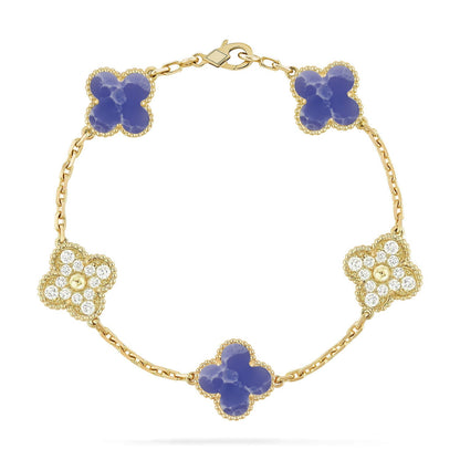 [Legend]LUCKY CLOVER 5-MOTIF BRACELET - BLUE LARIMAR COLLECTION