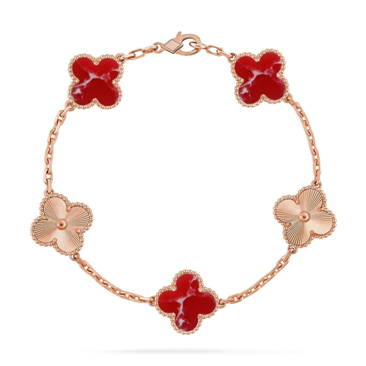 [Legend]LUCKY CLOVER 5-MOTIF BRACELET - RED LARIMAR COLLECTION