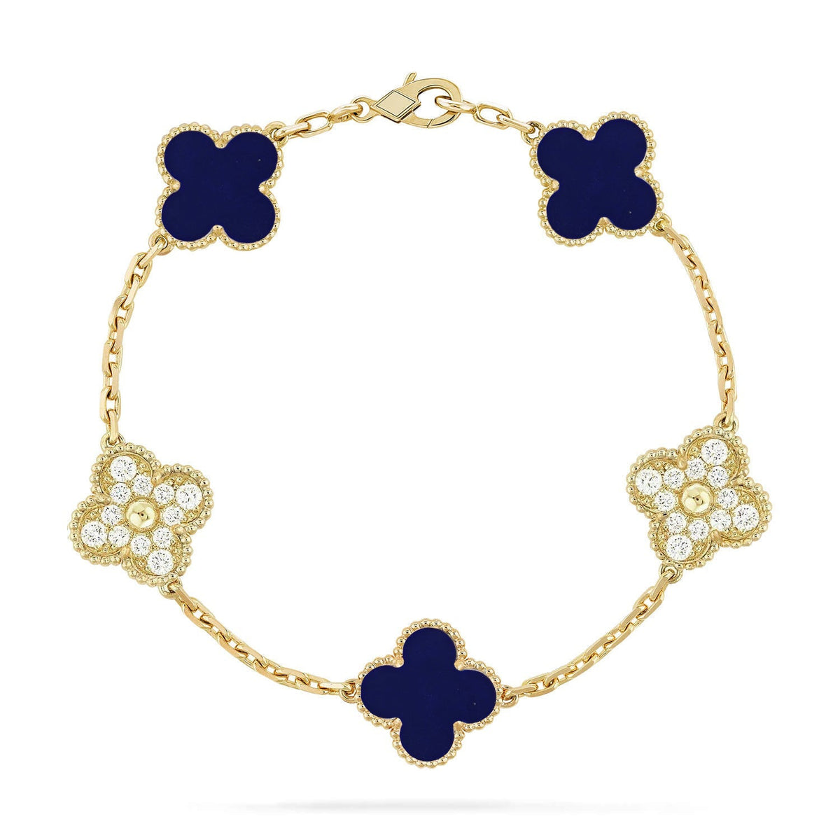 [Legend]LUCKY CLOVER 5-MOTIF BRACELET - LAPIS LAZULI COLLECTION