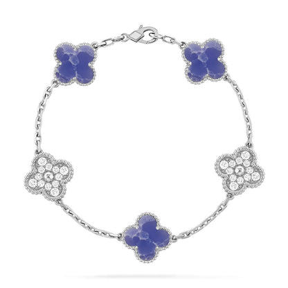 [Legend]LUCKY CLOVER 5-MOTIF BRACELET - BLUE LARIMAR COLLECTION