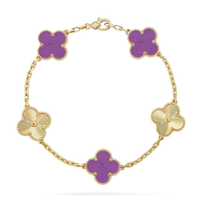 [Legend]LUCKY CLOVER 5-MOTIF BRACELET - VIOLET COLLECTION