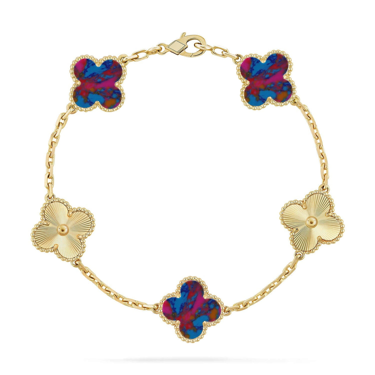[Legend]LUCKY CLOVER 5-MOTIF BRACELET - MULTI-GEM COLLECTION