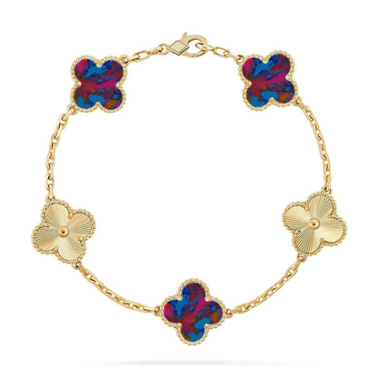 [Legend]LUCKY CLOVER 5-MOTIF BRACELET - MULTI-GEM COLLECTION