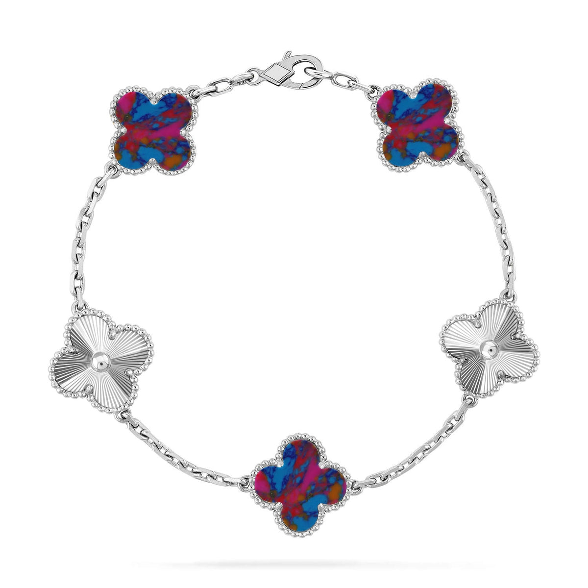 [Legend]LUCKY CLOVER 5-MOTIF BRACELET - MULTI-GEM COLLECTION