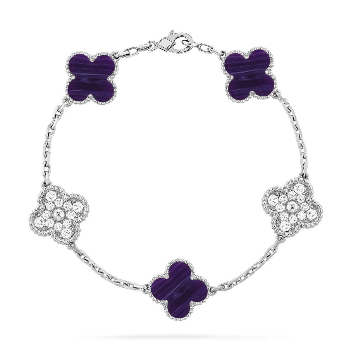 [Legend]LUCKY CLOVER 5-MOTIF BRACELET - CHAROITE COLLECTION