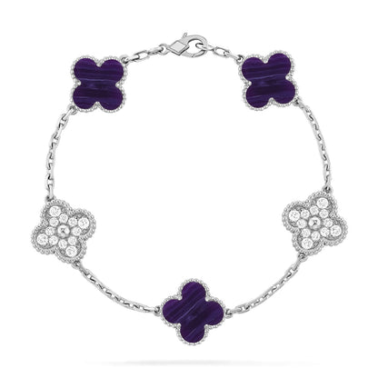 [Legend]LUCKY CLOVER 5-MOTIF BRACELET - CHAROITE COLLECTION