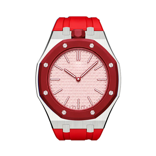 [Legend]OAK POP ORANGE-RED STEEL SILICONE STRAP