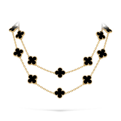[Legend]CLASSIC 20-MOTIF LUCKY CLOVER LONG NECKLACE GOLD COLLECTION