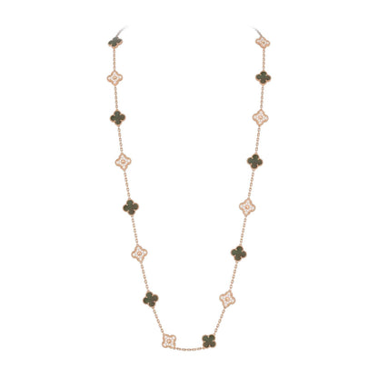 [Legend]CLASSIC 20-MOTIF LUCKY CLOVER LONG NECKLACE ROSE GOLD COLLECTION