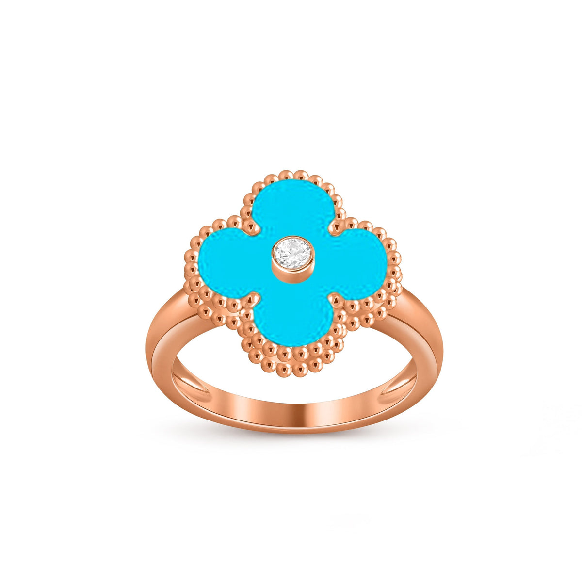 [Legend]LUCKY CLOVER DIAMOND-ACCENT ROSE GOLD RING COLLECTION