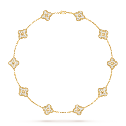 [Legend]CLASSIC LUCKY 10-MOTIF CLOVER NECKLACE GOLD COLLECTION