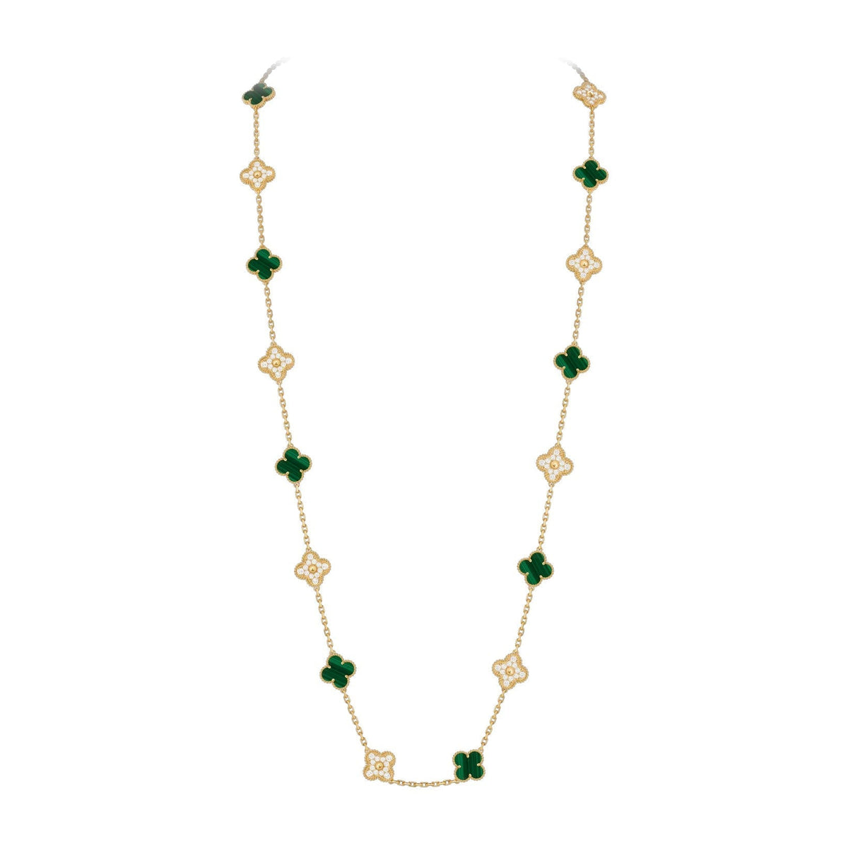 [Legend]CLASSIC 20-MOTIF LUCKY CLOVER LONG NECKLACE GOLD COLLECTION