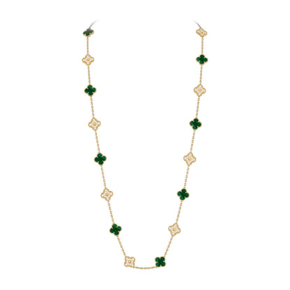 [Legend]CLASSIC 20-MOTIF LUCKY CLOVER LONG NECKLACE GOLD COLLECTION