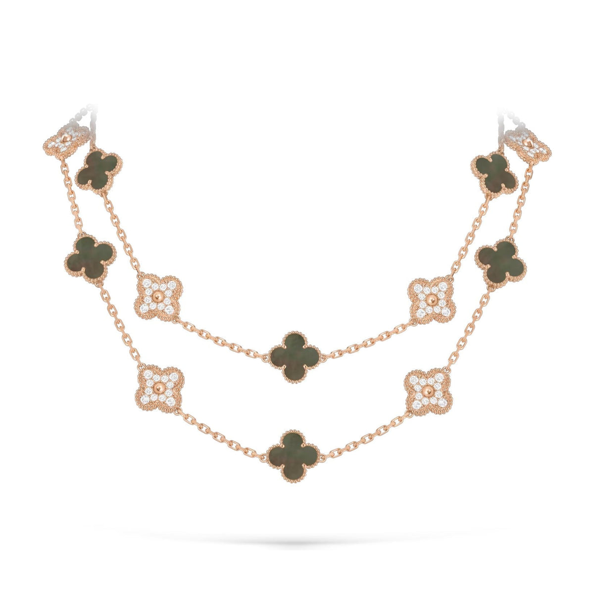 [Legend]CLASSIC 20-MOTIF LUCKY CLOVER LONG NECKLACE ROSE GOLD COLLECTION