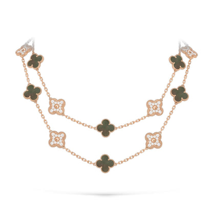 [Legend]CLASSIC 20-MOTIF LUCKY CLOVER LONG NECKLACE ROSE GOLD COLLECTION