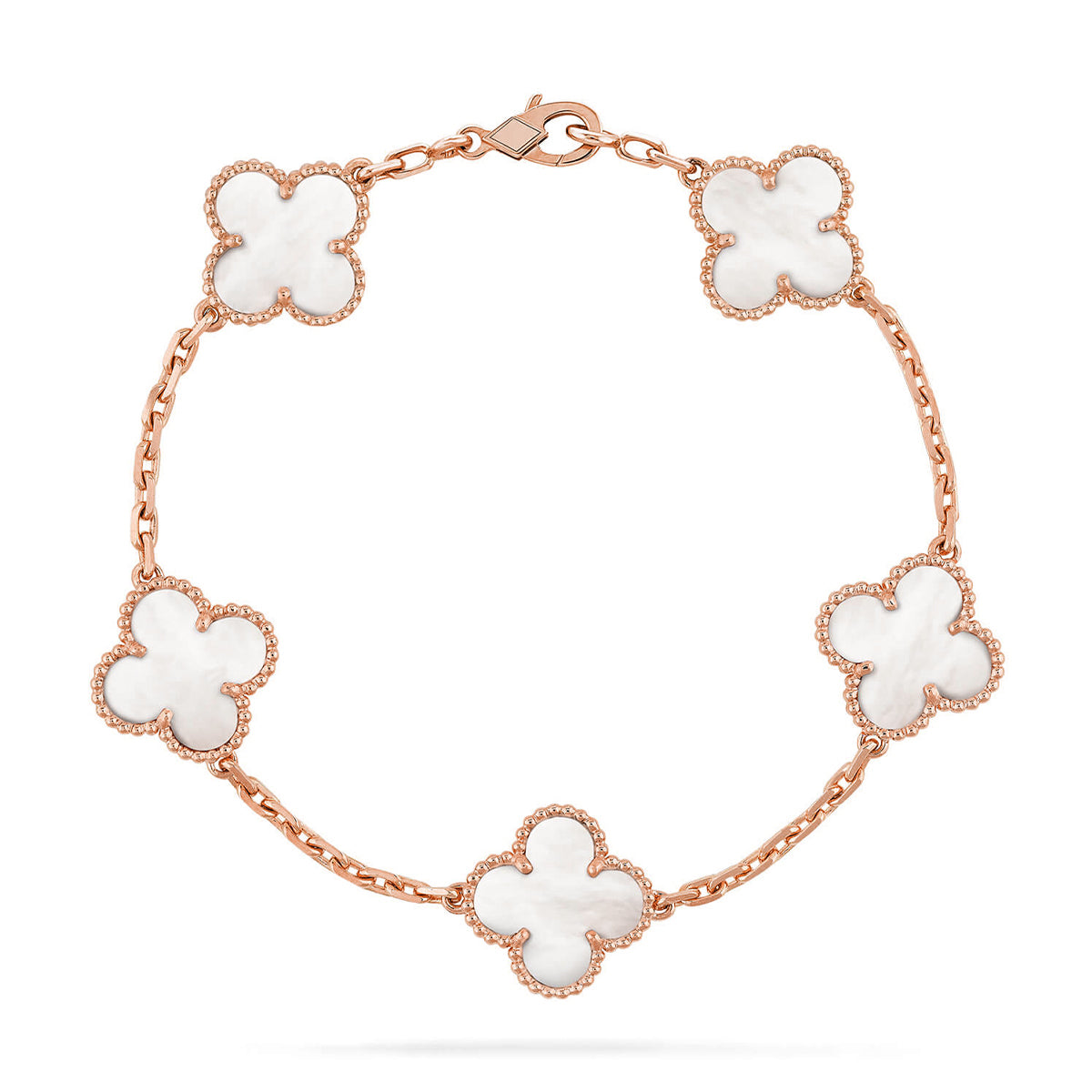 [Legend]LUCKY CLOVER 5-MOTIF BRACELET - WHITE MOTHER-OF-PEARL COLLECTION