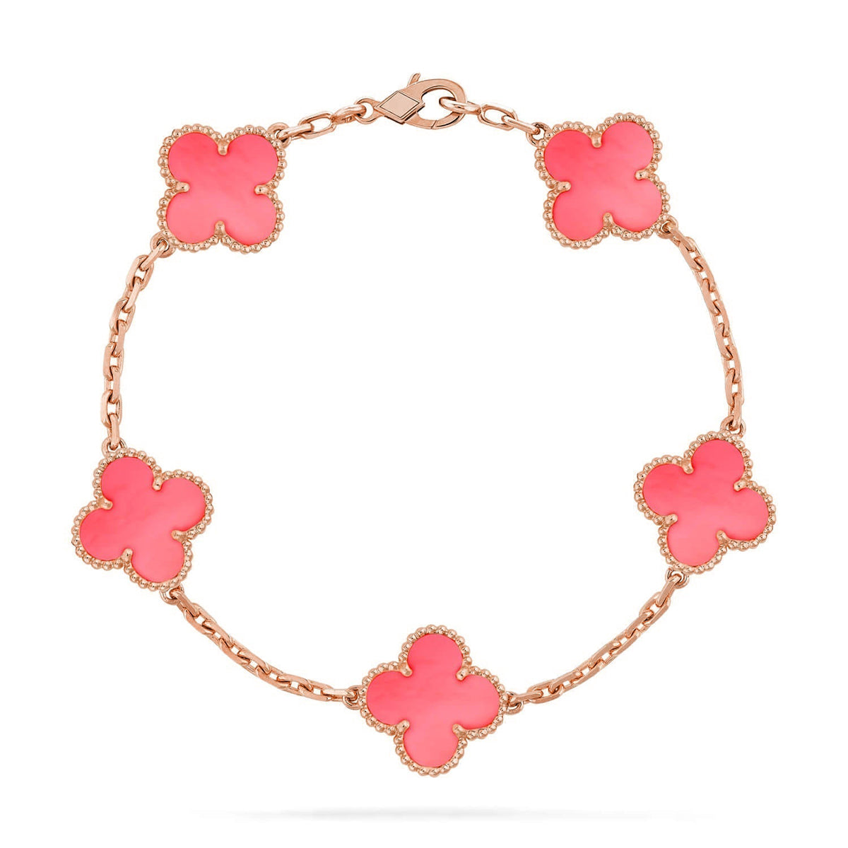 [Legend]LUCKY CLOVER 5-MOTIF BRACELET - PINK MOTHER-OF-PEARL COLLECTION