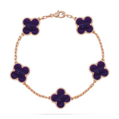 [Legend]LUCKY CLOVER 5-MOTIF BRACELET - CHAROITE COLLECTION