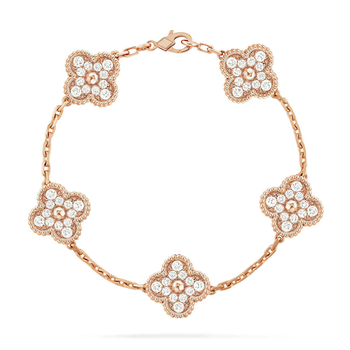 [Legend]LUCKY CLOVER 5-MOTIF BRACELET - FULL-DIAMOND